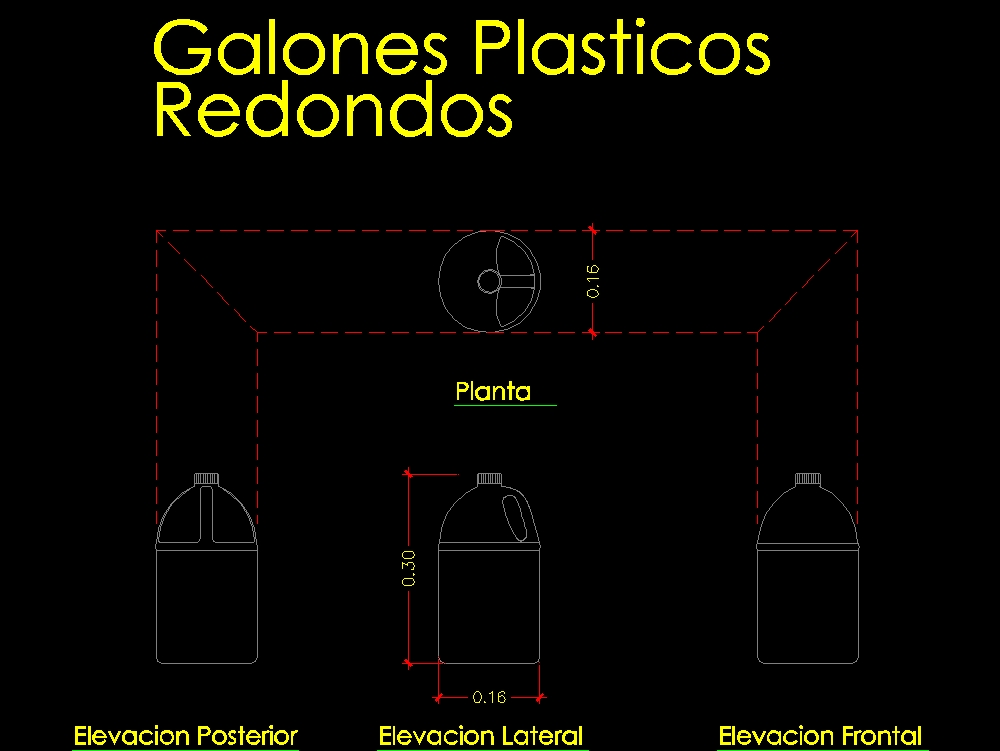 Gallons; round plastic containers
