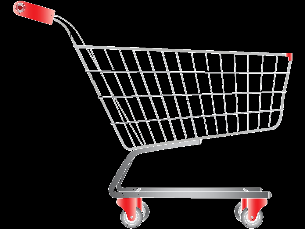 2d supermarket cart from frontal perspective