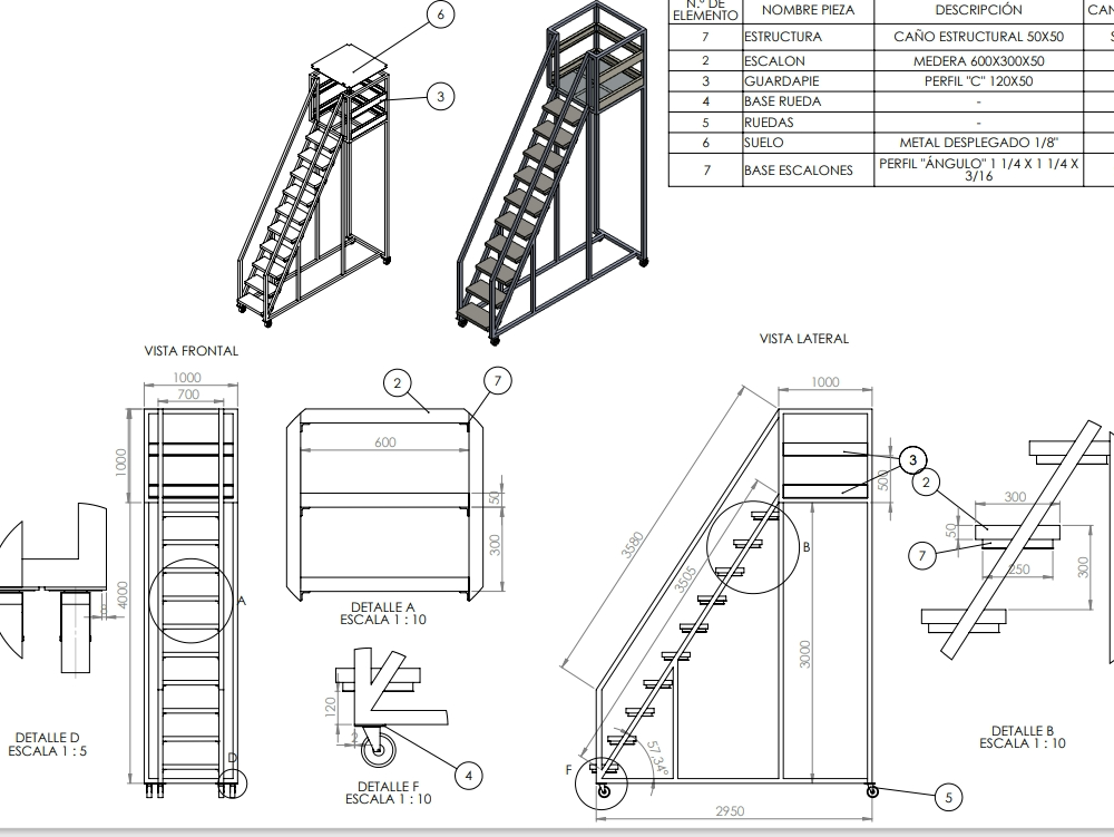 Horizontal ladder for industrial tanks api650 safely.