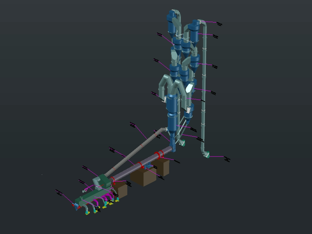 Zementwerksreaktor 3D-Modell