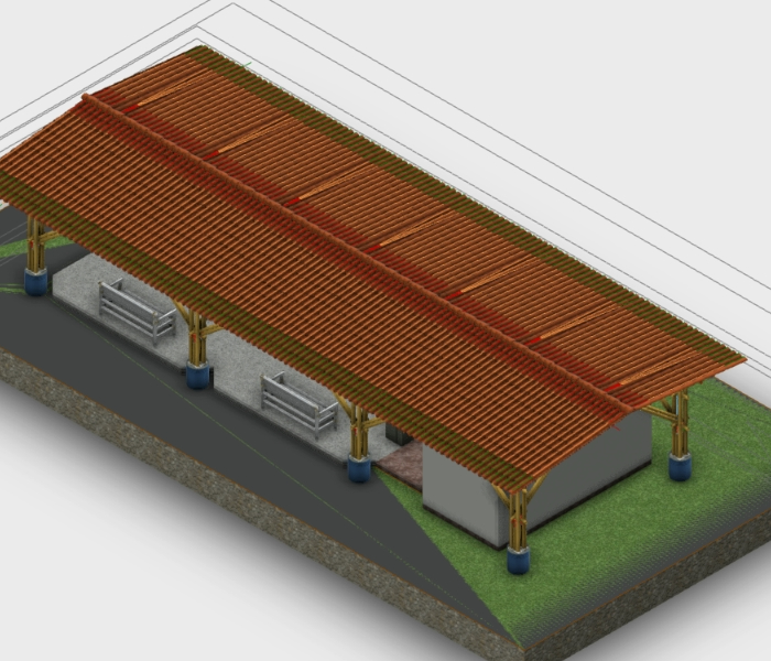Bamboo barbecue in revit