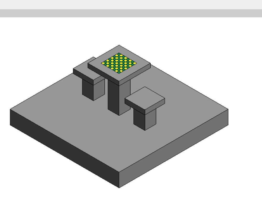 Banca de juego ajedrez en revit 