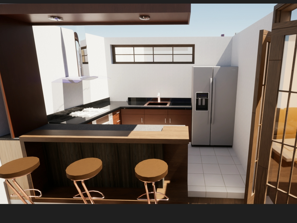 Interior design of a kitchen house