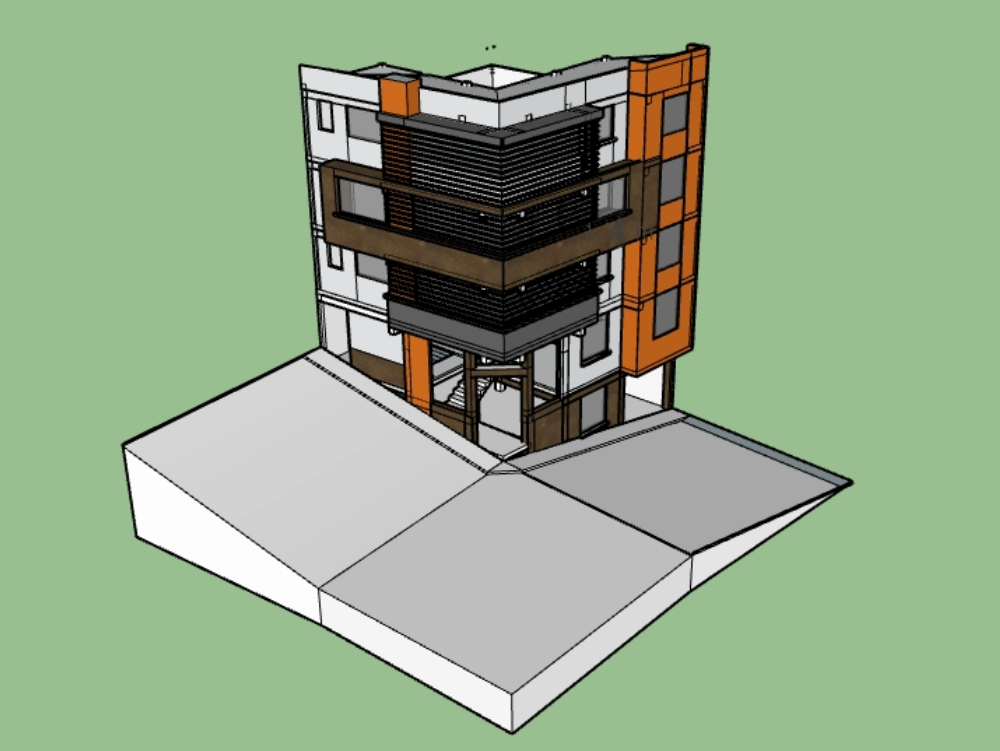 Modelo 3d en sketchup de vivienda.