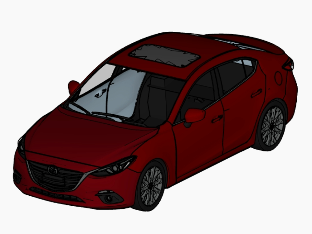 Mazda 3 2016; automóvil sedan modelo 3d