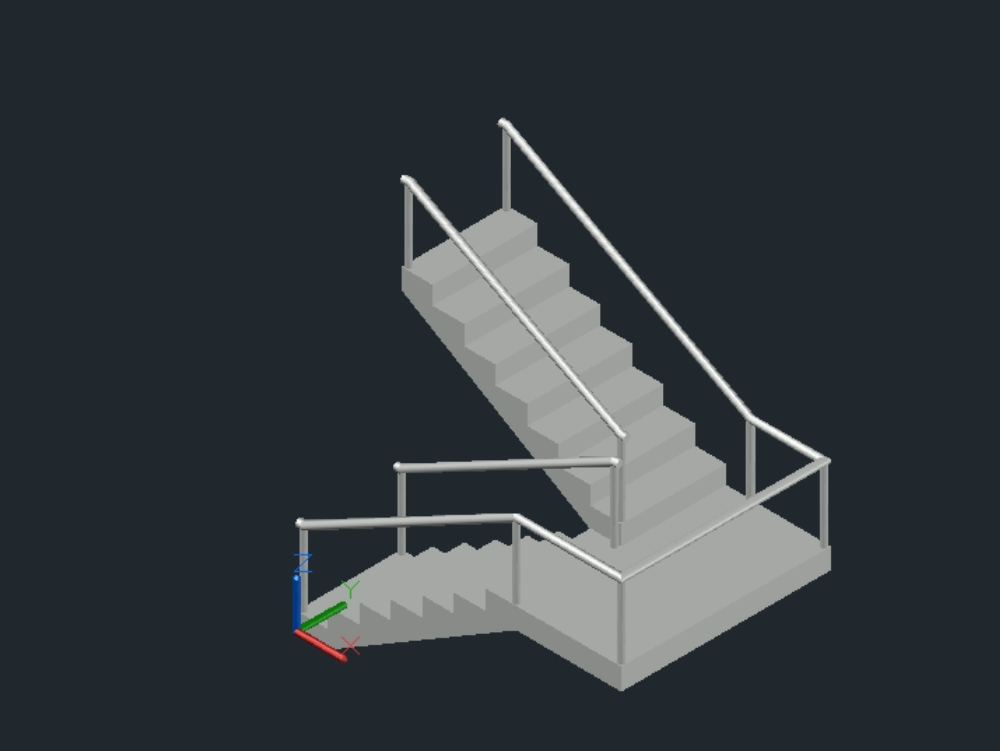 Modelado en 3d de un modelo de escaleras