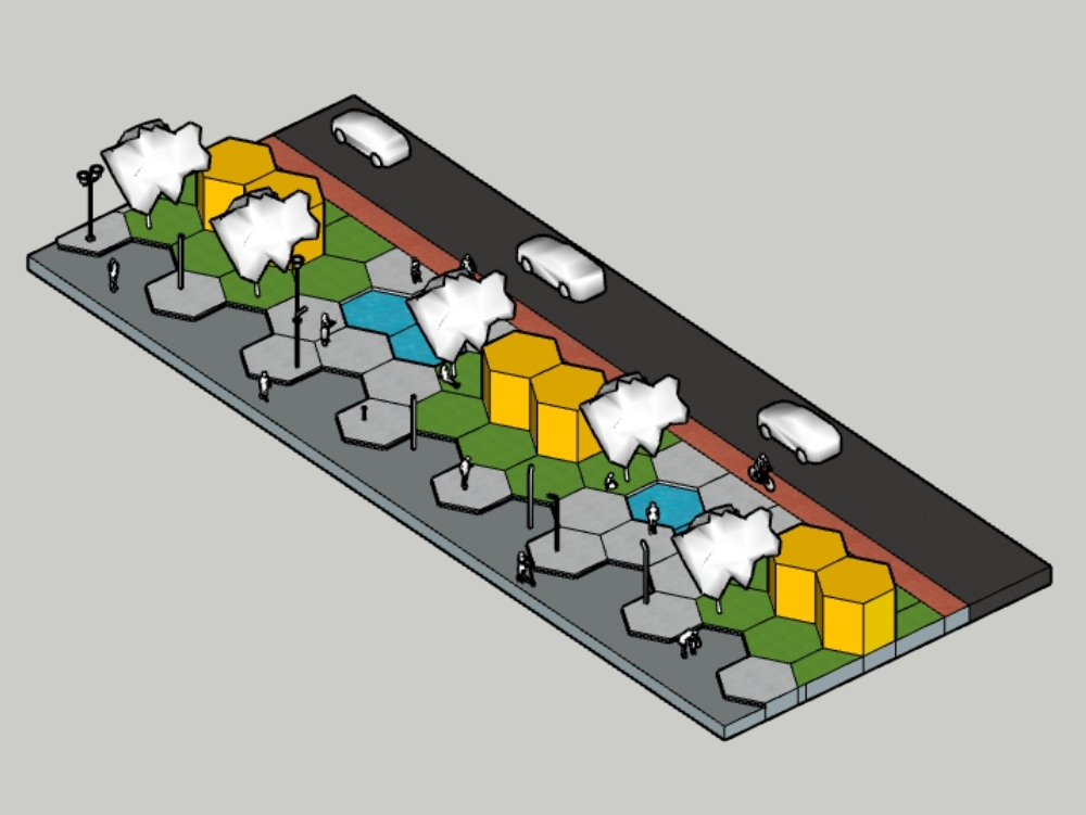Diseño calle para los peatones 