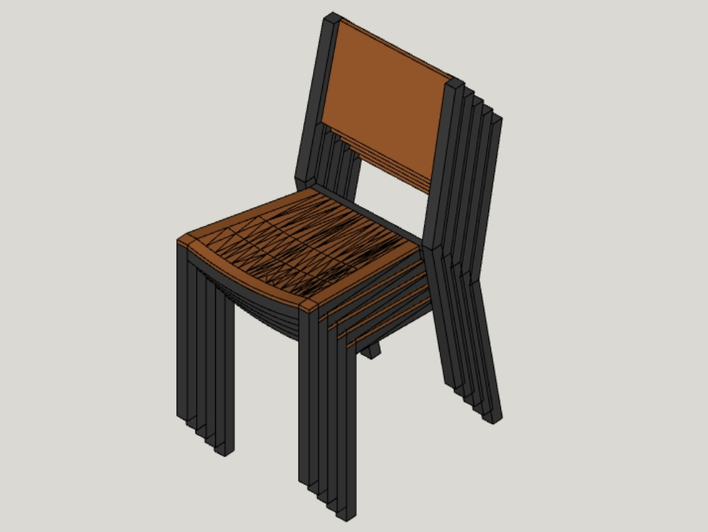 Stackable pipe and wood chair