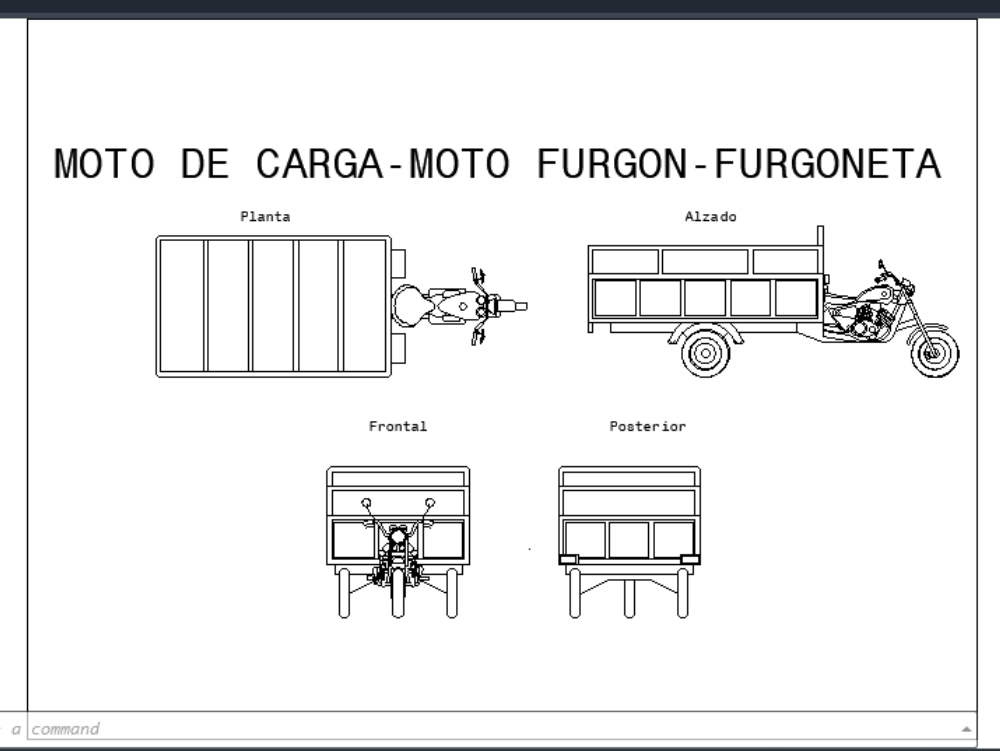 Bloque dinámico de una moto carga o moto furgón