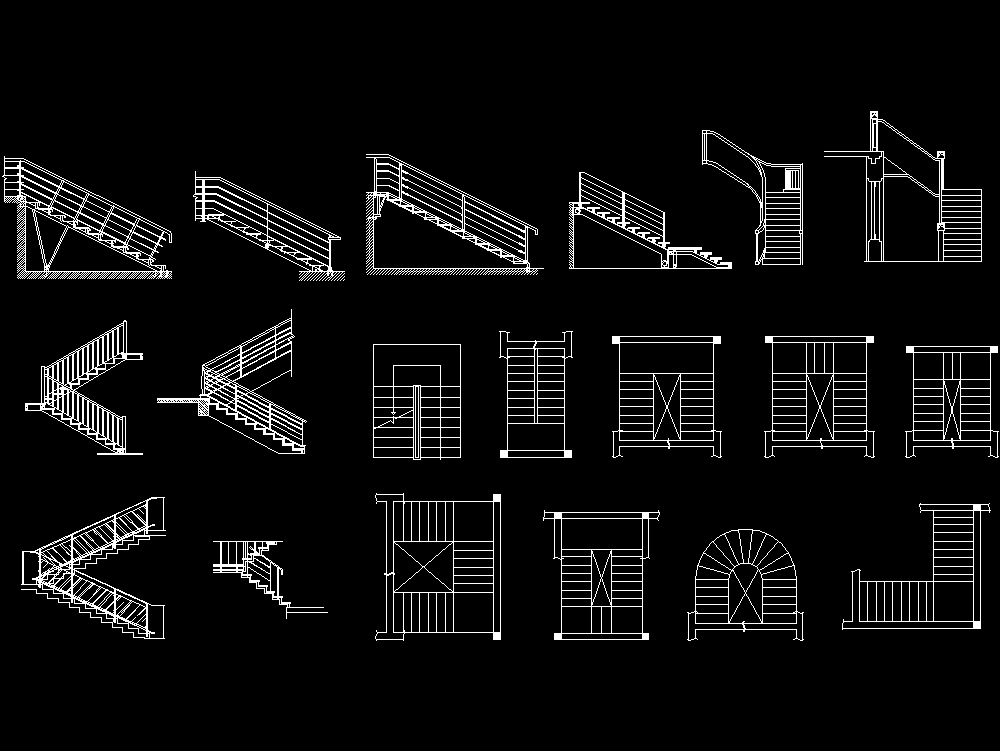 Various stairs for autocad