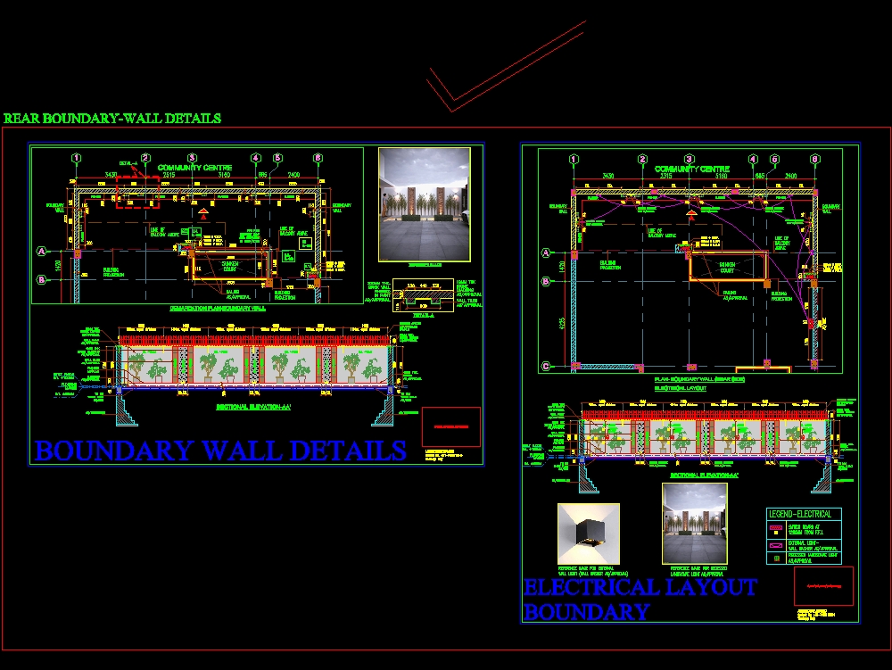 Boundary wall  detail & boundary wall  electrical