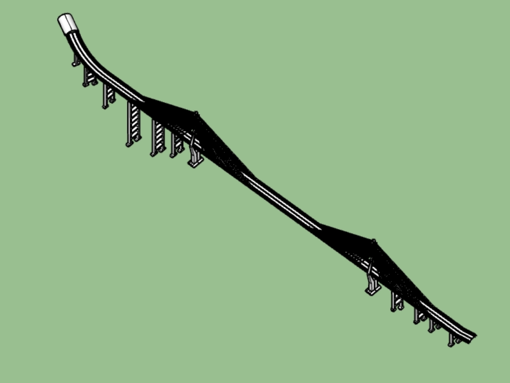 Puente colgante con modelo digital de elevación