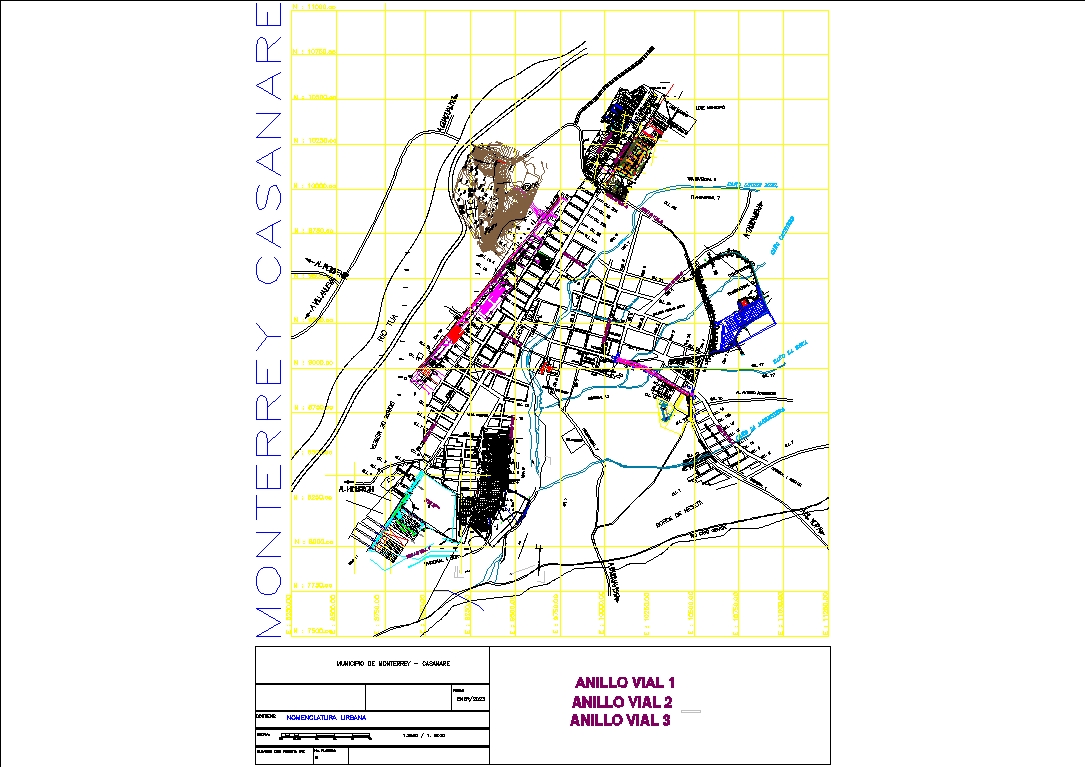 Plano urbano municipio de monterrey colombia
