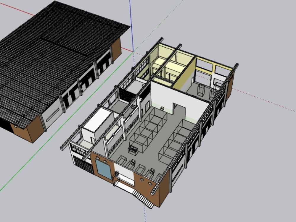 3d model of shed for recycling plant