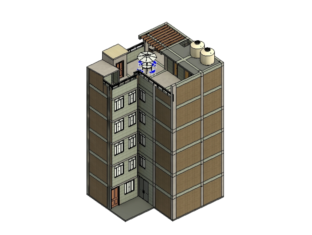 Multifamiliar con ascensor de 5 niveles