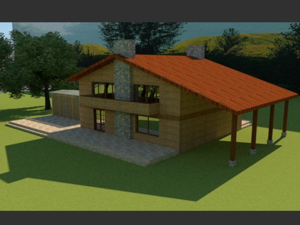 3d country house