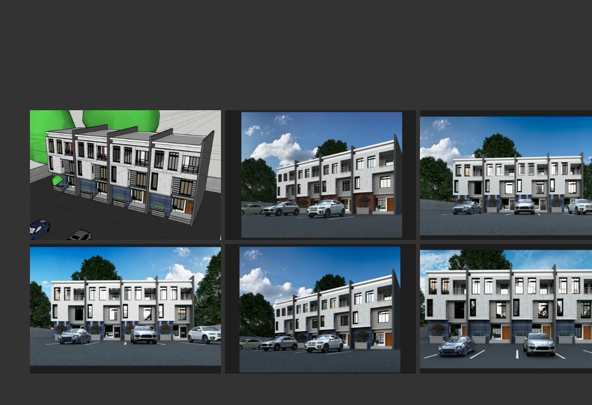 Maison de ville appartement modèle 3d sketchup