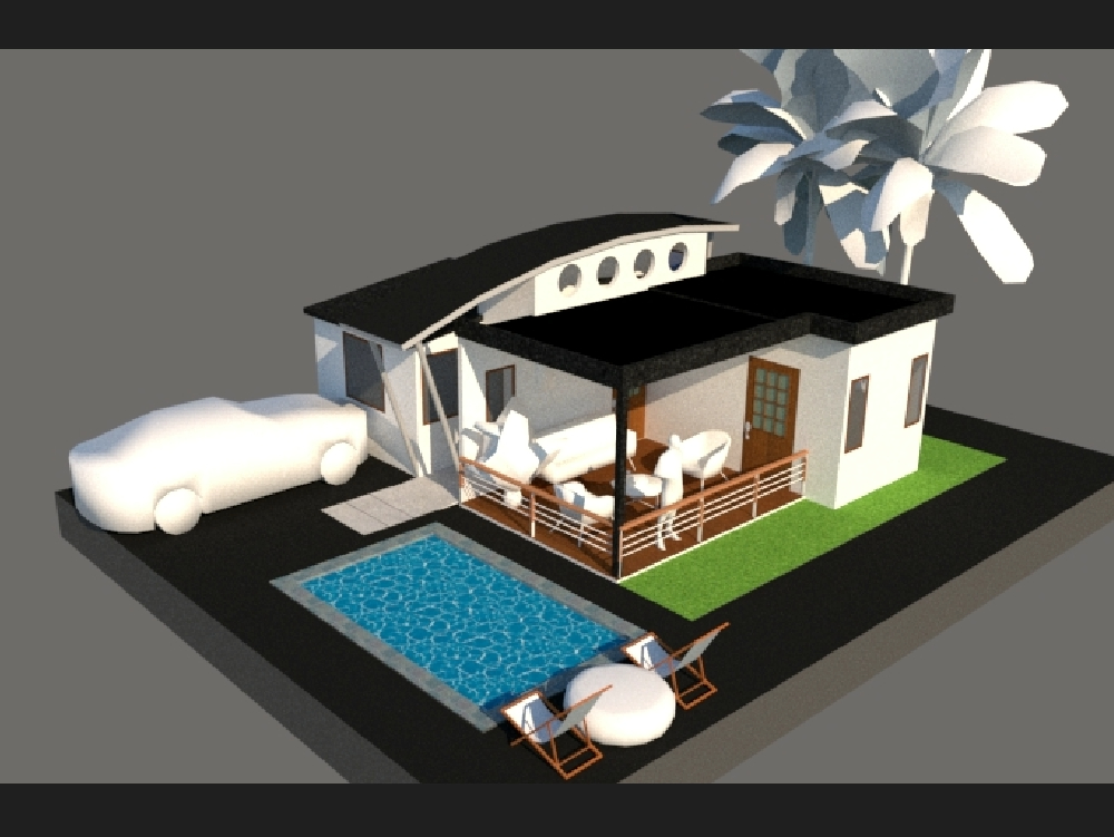 vacation bungalow 3d model