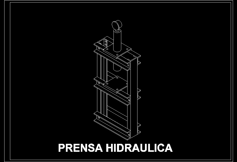 Hydraulic press in isometric view