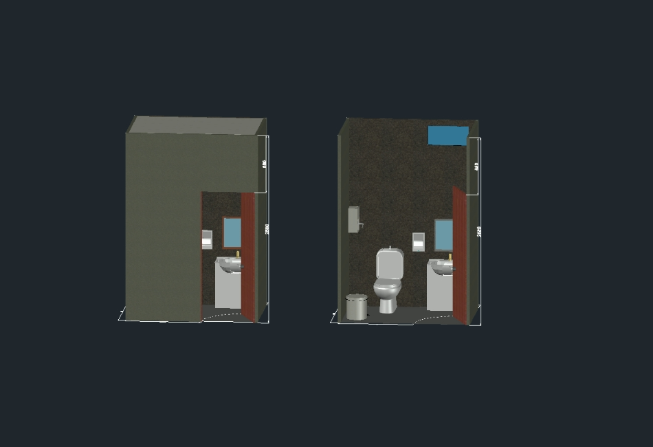 banheiro completo em 3d
