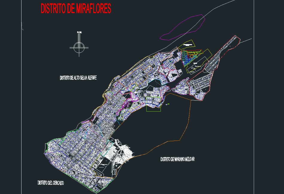 Plano base del distrito de miraflores-arequipa