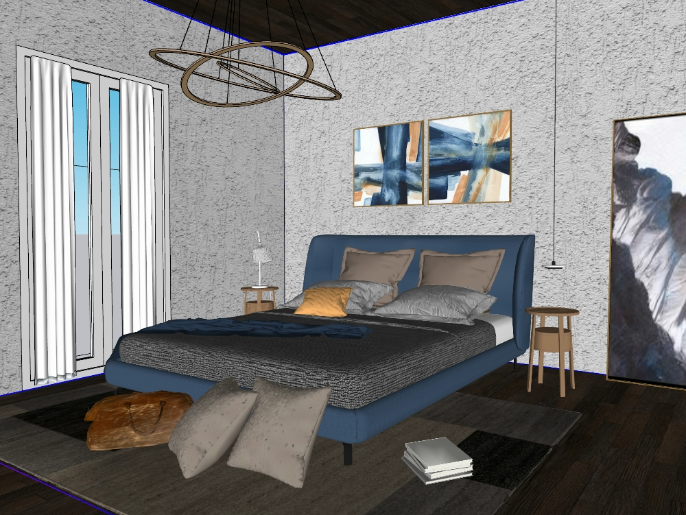 Diseño interior habitación 3D