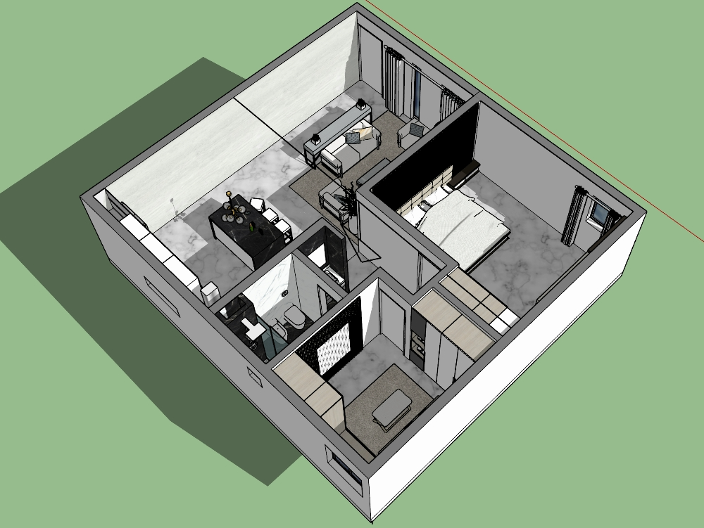 Diseño interior de vivienda 3D