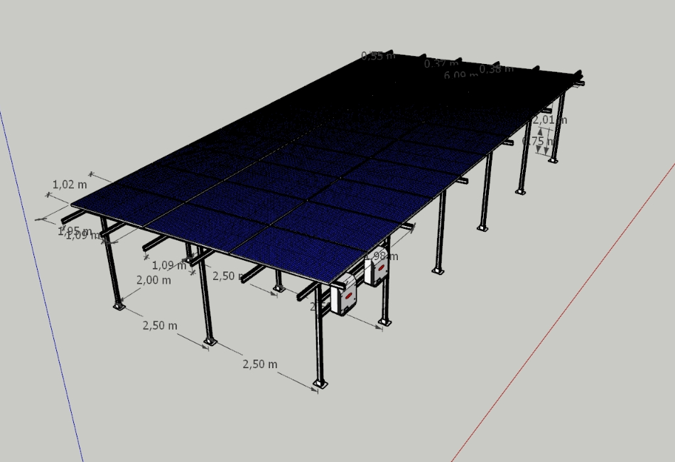 Structure for photovoltaic solar modules on the ground