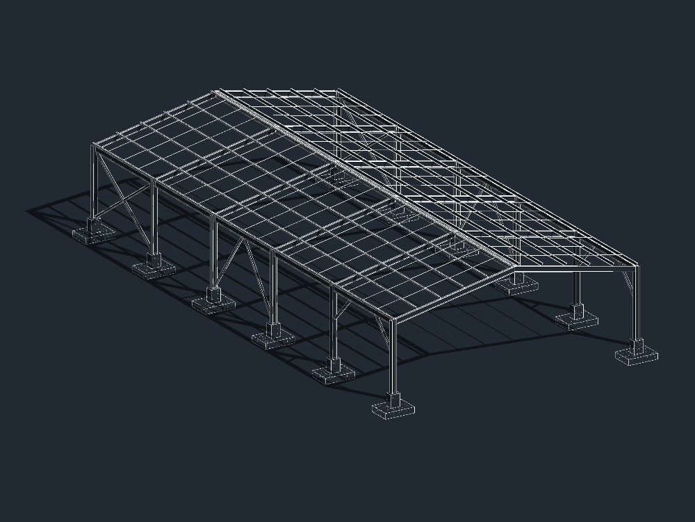 Industrial warehouse with steel and concrete structure