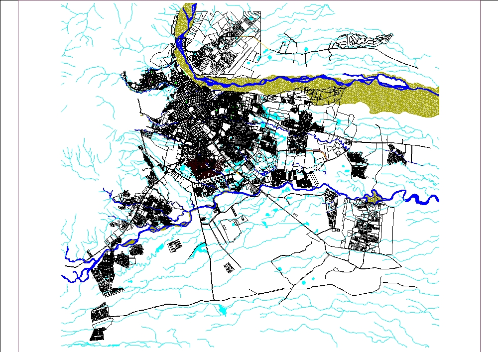 Carte des eaux de Villavicencio en Colombie