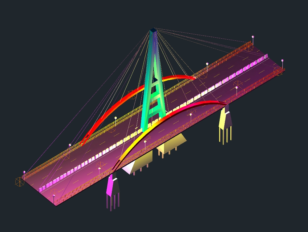Puente tirante 3D