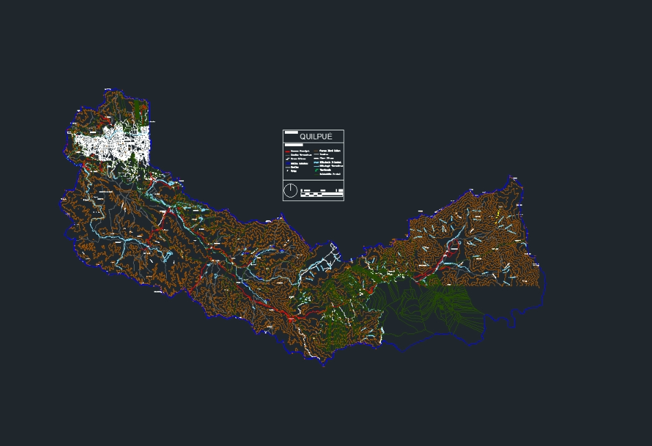 Carte topographique de la ville de Quilpué