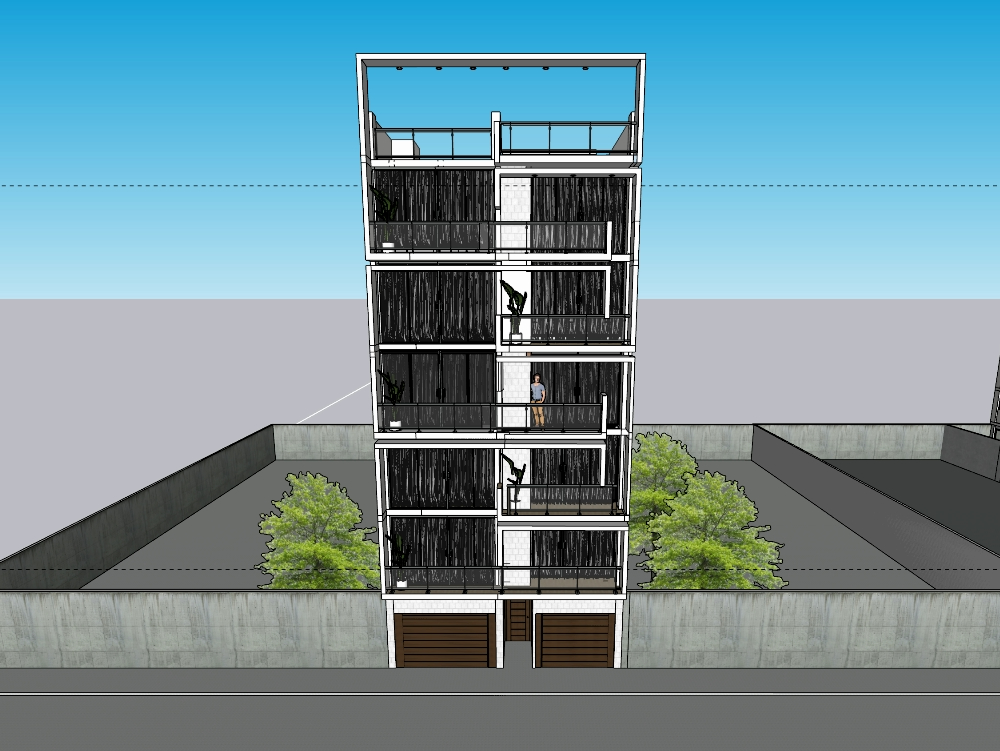 Multi-family building in SKP | Download CAD free (38.07 MB) | Bibliocad