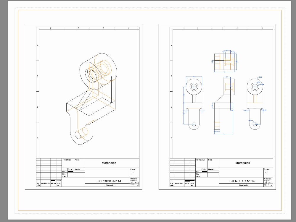 Mechanical parts drawings