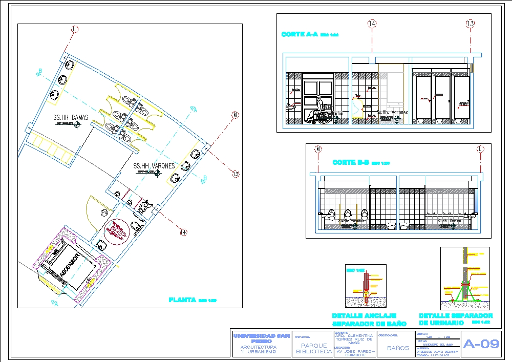 Detailplan Badezimmer und Treppenhaus