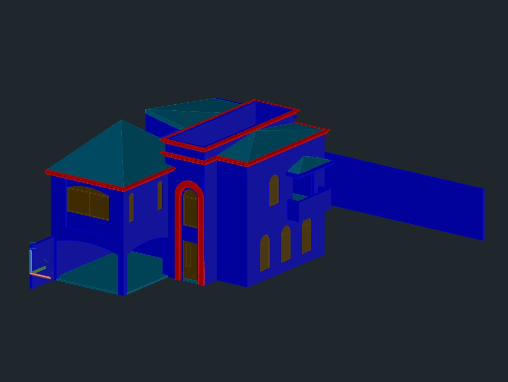 Casa de dos niveles en 3D