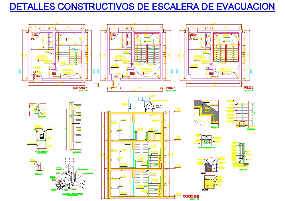 Detalhes de construção de escadas