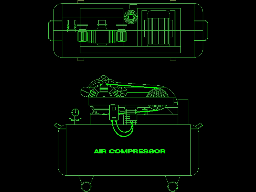 Luftkompressor mit 3 Kolben