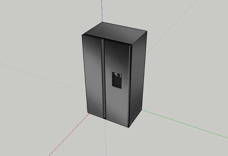3D-modellierter Kühlschrank für moderne Küche