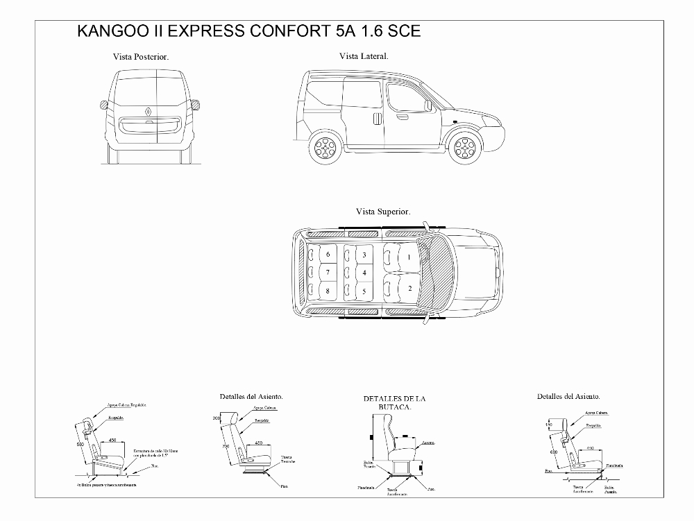 Renault Kangoo II avec configuration 8 places
