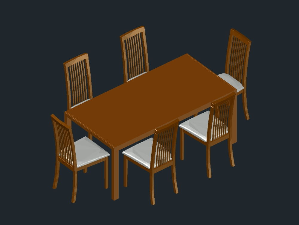 Mesa y sillas 3D