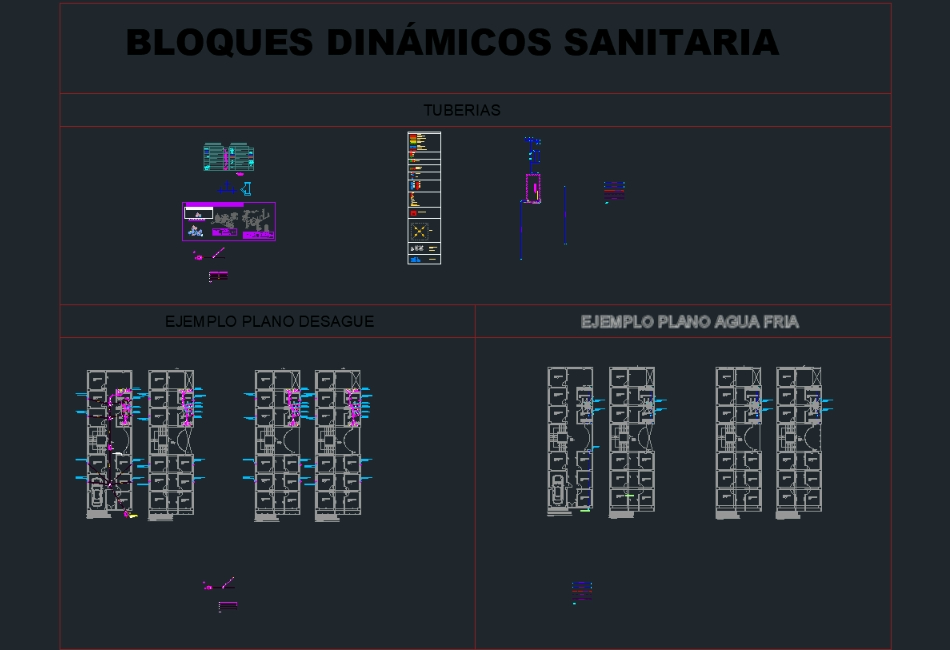 Dynamic blocks of sanitary furniture