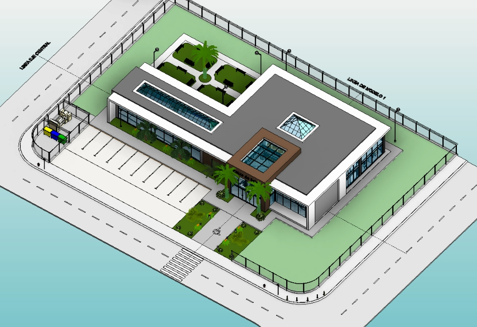 Modelo arquitectónico de un centro de salud