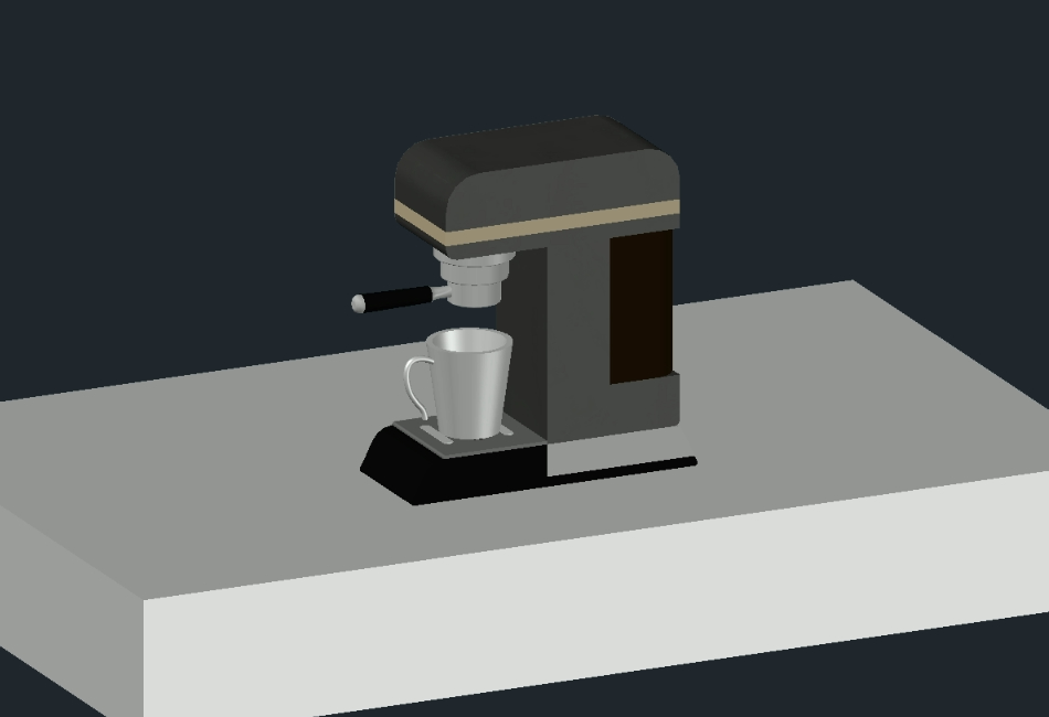 Kaffeekanne und Tasse aus Metall