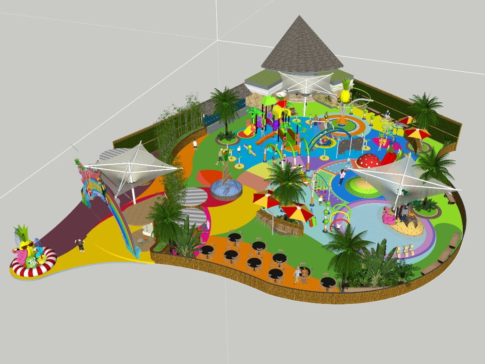 Water park with cafe and bar