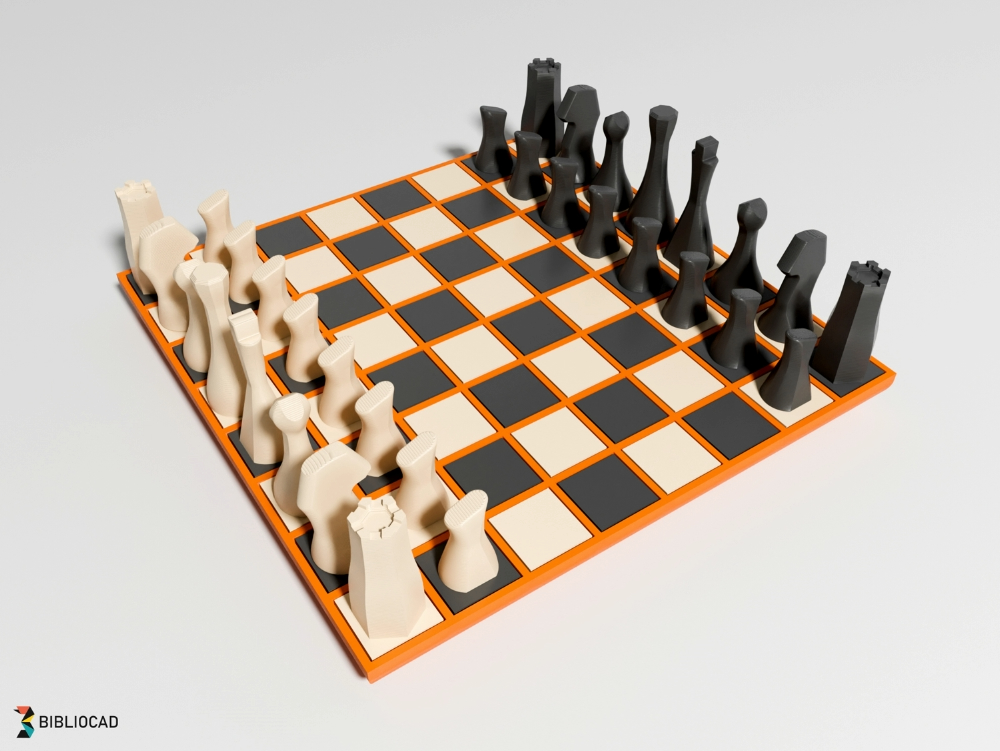 Tabuleiro de xadrez com peças intercambiáveis