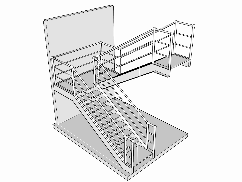 2-section metal staircase