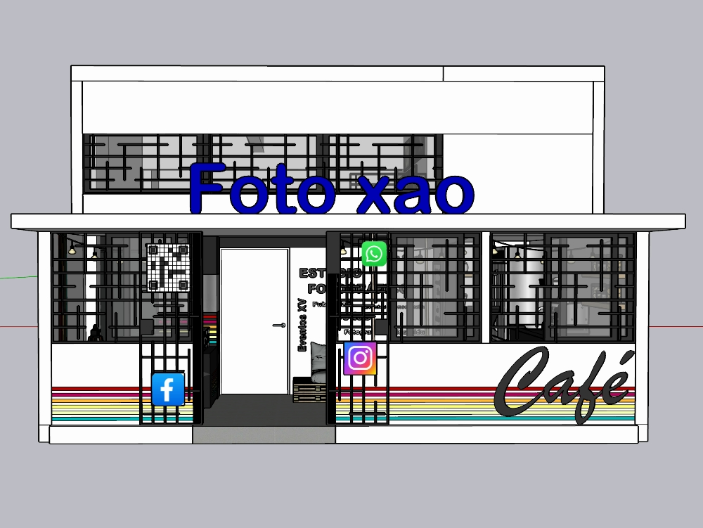 Photo studio with 3d cafe