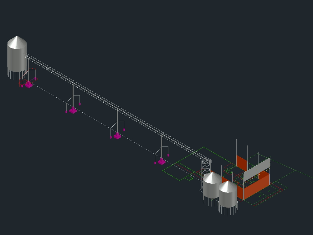 Silos with conveyor belt