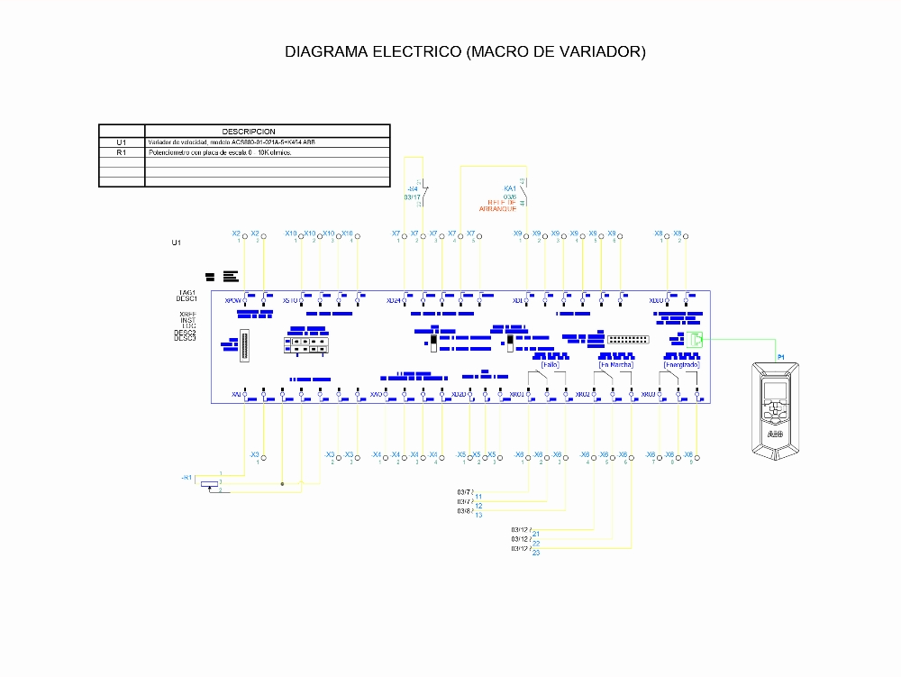 Electrical diagram - macrovariator
